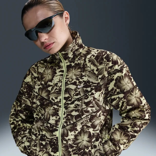 Nike Sportswear Windrunner Women's Loose UV Protection Woven Full-Zip Printed Jacket - Yellow - Nylon