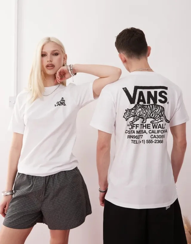 Vans Sneaky Graphic Back Print T-Shirt In White