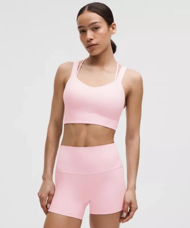 lululemon – Women's Like a Cloud Longline Sports Bra Light Support, D/DD Cup – Color Pink – Size 10
