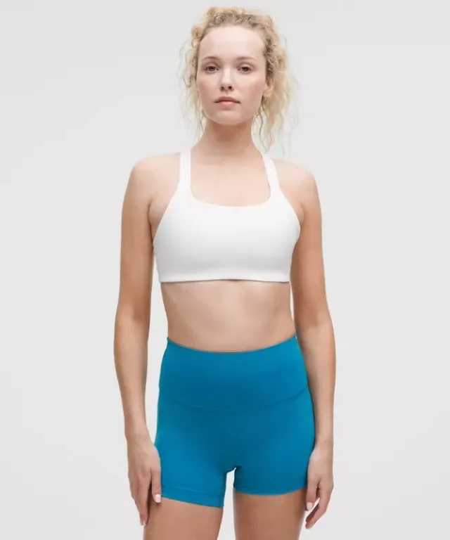 lululemon – Women's Ultralu Square-Neck Workout Sports Bra Medium Support, B/C Cup – Color White – Size 10