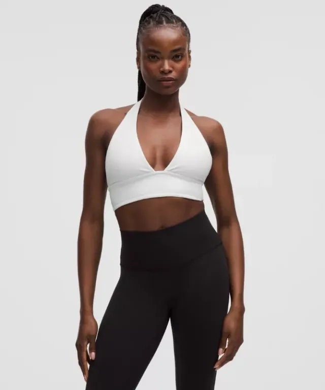 lululemon – Women's Align Halter Sports Bra Light Support, C/D Cup – Color White – Size 10