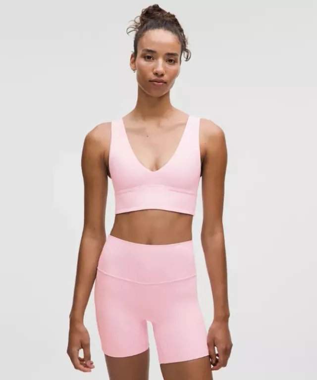 lululemon – Women's Align V-Neck Sports Bra Light Support, A/B Cup – Color Pink – Size 10