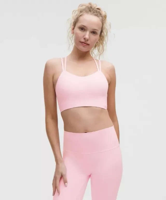 lululemon – Women's Like a Cloud Longline Sports Bra Light Support, B/C Cup – Color Pink – Size 10