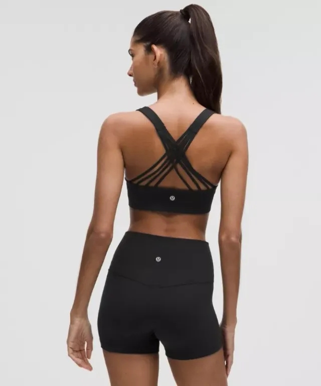 lululemon – Women's FlexyFlex Strappy Yoga Sports Bra Light Support, A-C Cups – Color Black – Size L/XL