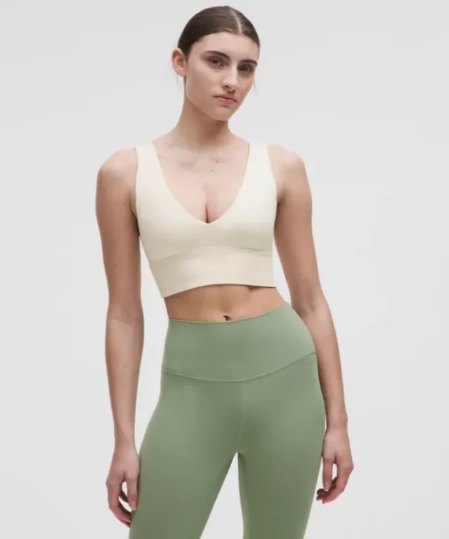 lululemon – Women's Align V-Neck Sports Bra Light Support, C/D Cup – Color White – Size 10