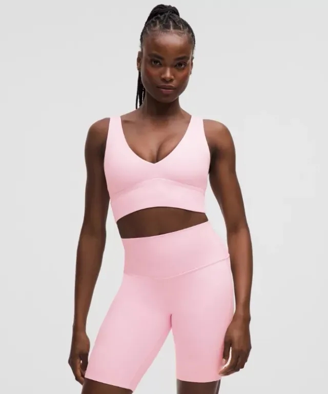lululemon – Women's Align V-Neck Sports Bra Light Support, C/D Cup – Color Pink – Size 10