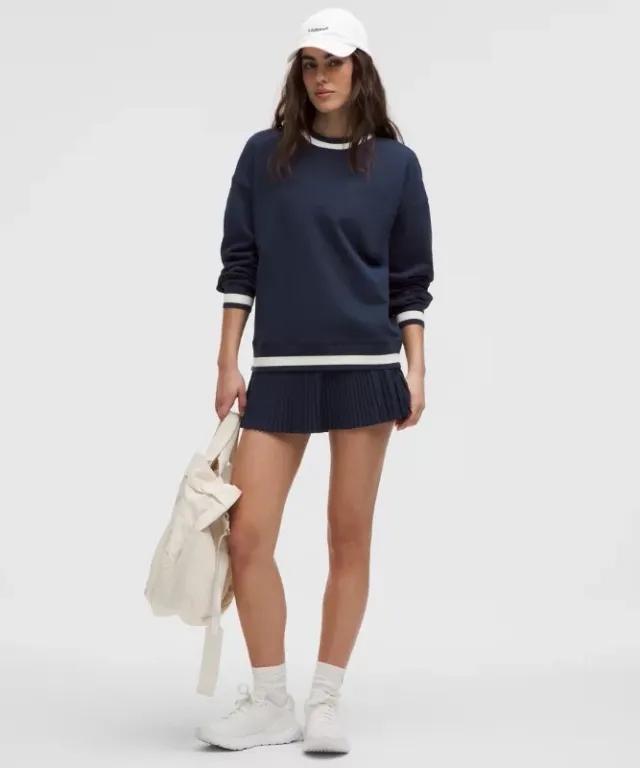 lululemon – Women's Perfectly Oversized Ringer Crew Sweatshirt – Color Blue – Size L