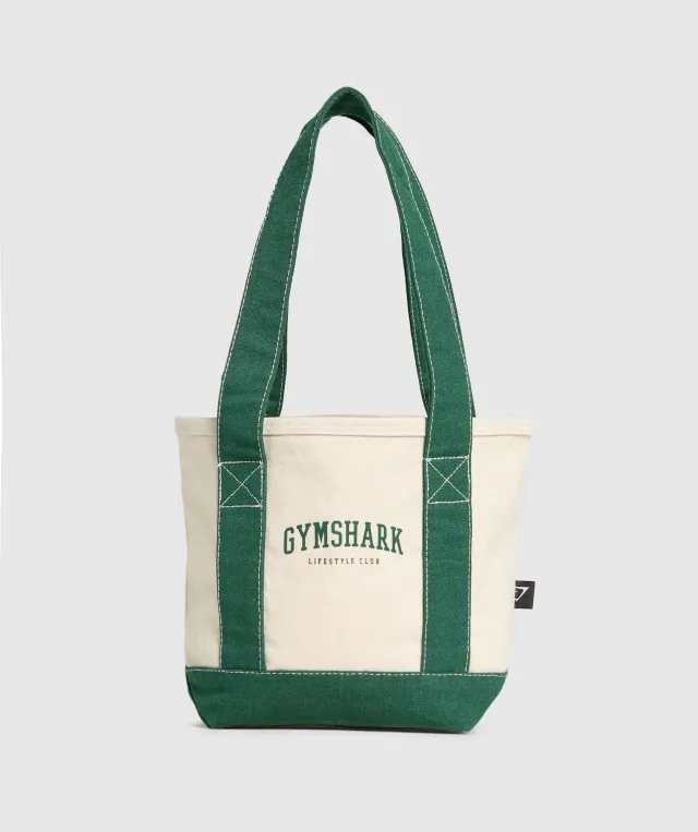  Collegiate Mini Tote - Oat White/Classic Green