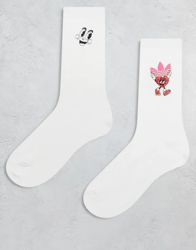 adidas Originals Adidas Crew 2 Pack Unisex Socks - White