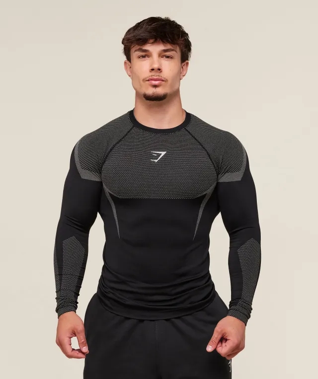  Onyx 5.0 Seamless Long Sleeve T-Shirt - Black/Light Grey