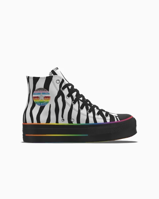 Converse Custom Chuck Taylor All Star Lift Platform Pride By You - White