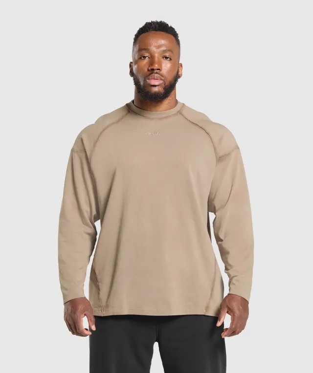  Heavyweight Long Sleeve T-Shirt - Lifestyle Brown