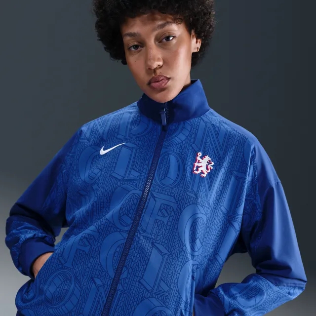 Chelsea F.C. Strike Women's Nike Dri-FIT Football Anthem Jacket - Blue - Polyester