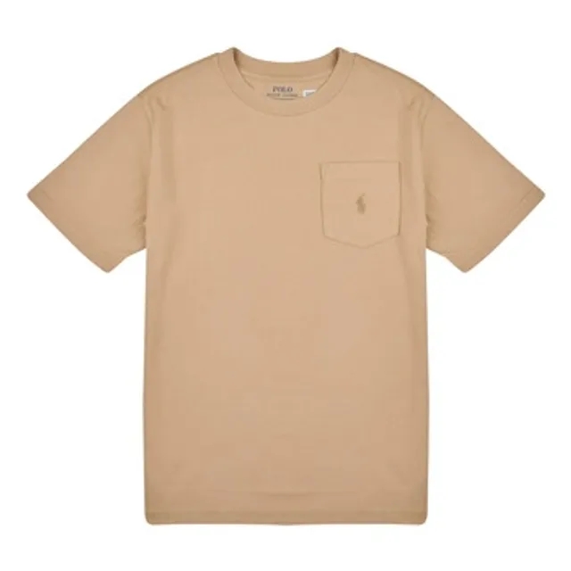 Polo Ralph Lauren  SS POCKET TEE  girls's Children's T shirt in Beige