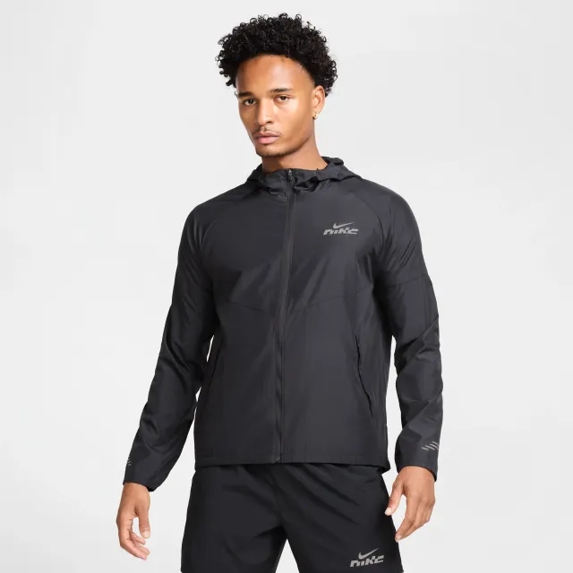 Nike Miler Flash Men's Water-Repellent Running Jacket - Black - Polyester