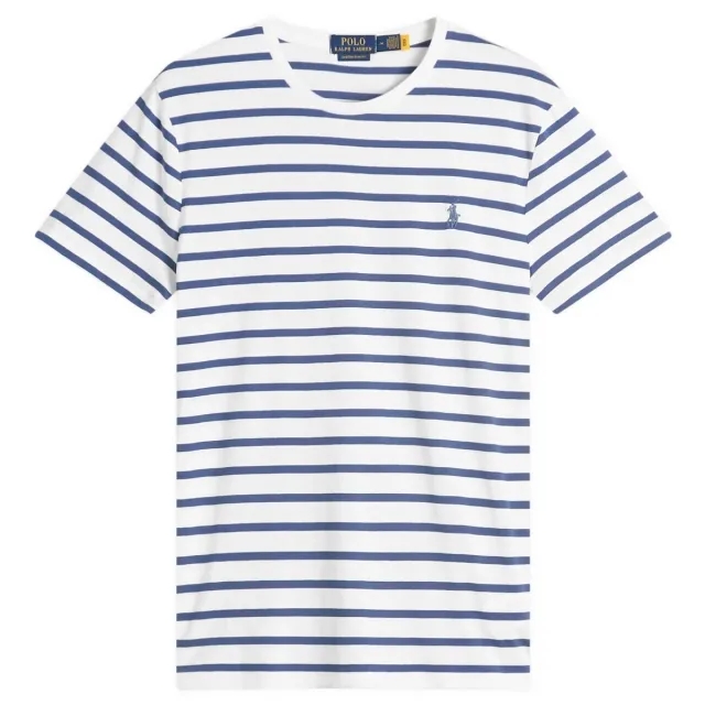 Polo Ralph Lauren Men's Stripe T-Shirt White/Old Royal