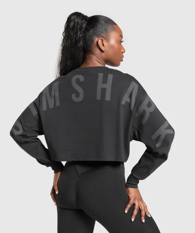   Wordmark Graphic Long Sleeve Top - Black