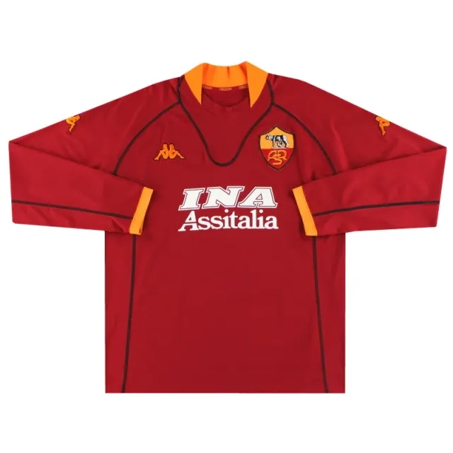 2001-02 Roma Kappa Home Shirt L/S XXL - Roma / Excellent / XXL