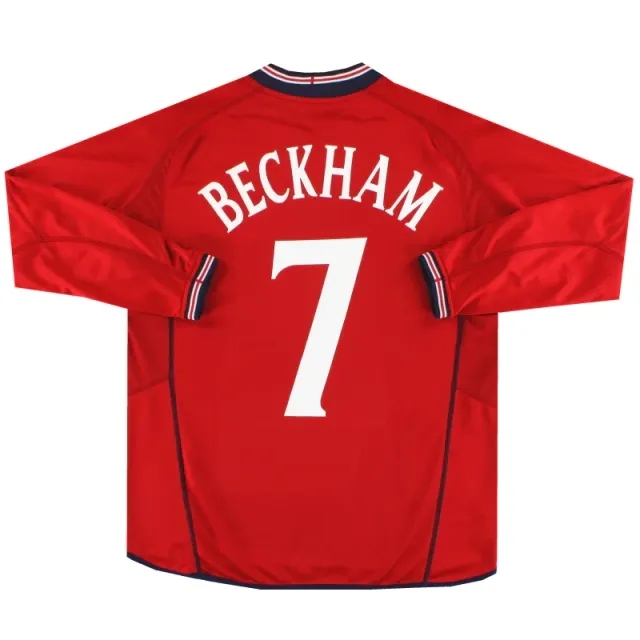 2002-04 England Umbro Away Shirt Beckham #7 L/S *As New* XL - England / As New / XL