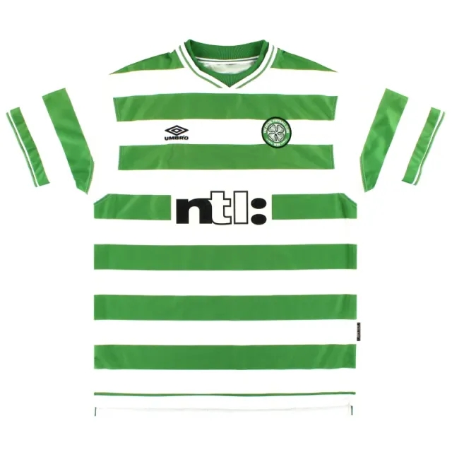 1999-01 Celtic Umbro Home Shirt L - Celtic / Excellent / Large