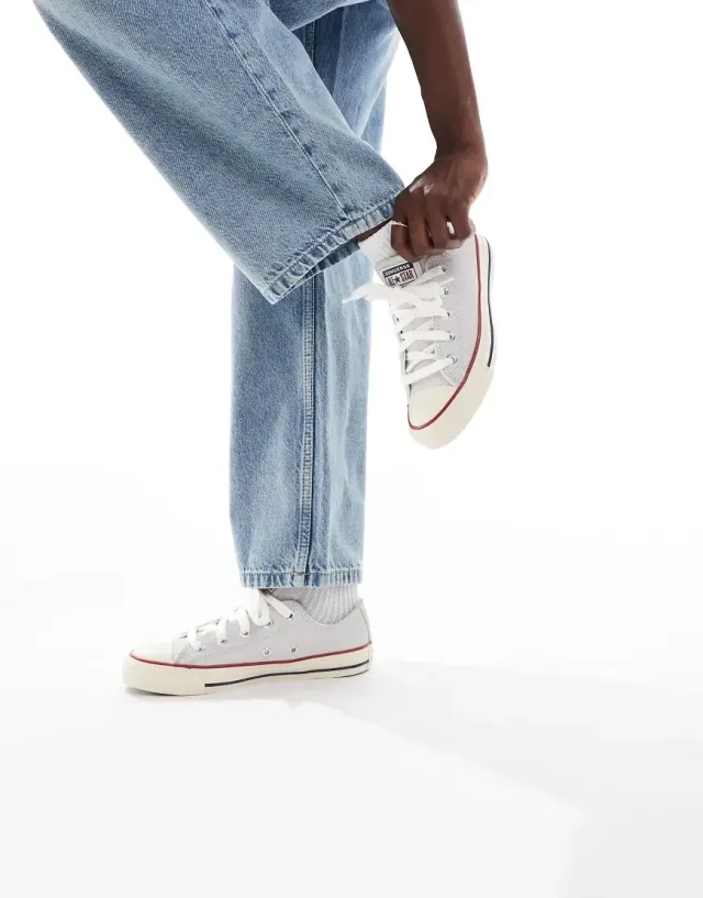 Converse Chuck Taylor All Star Ox Trainers In Light Blue With Trim
