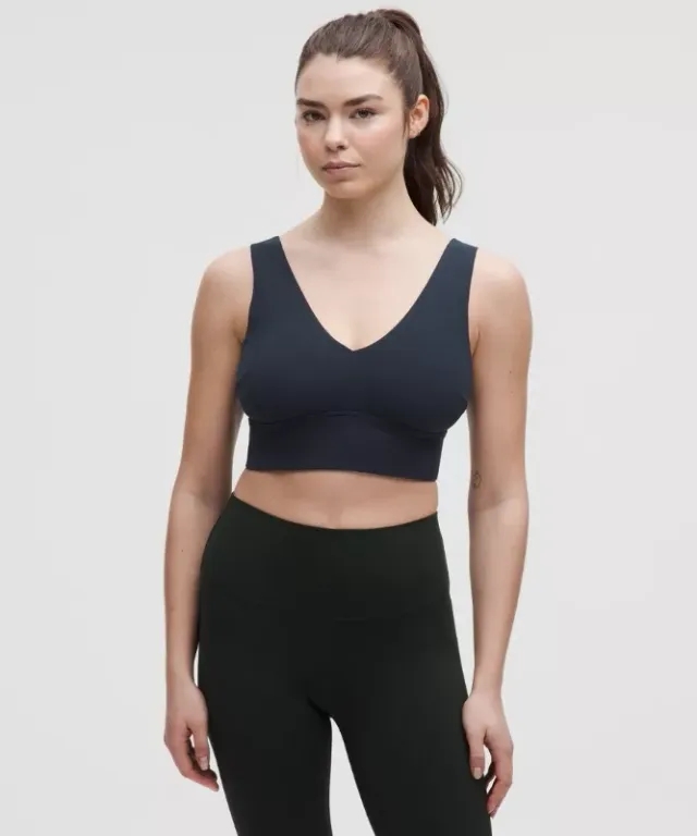 lululemon – Women's Align V-Neck Sports Bra Light Support, DDD/G Cup – Color Blue – Size 2XL