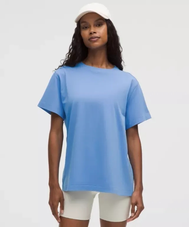lululemon – Women's All Yours Organic Crewneck T-Shirt – Color Blue – Size L