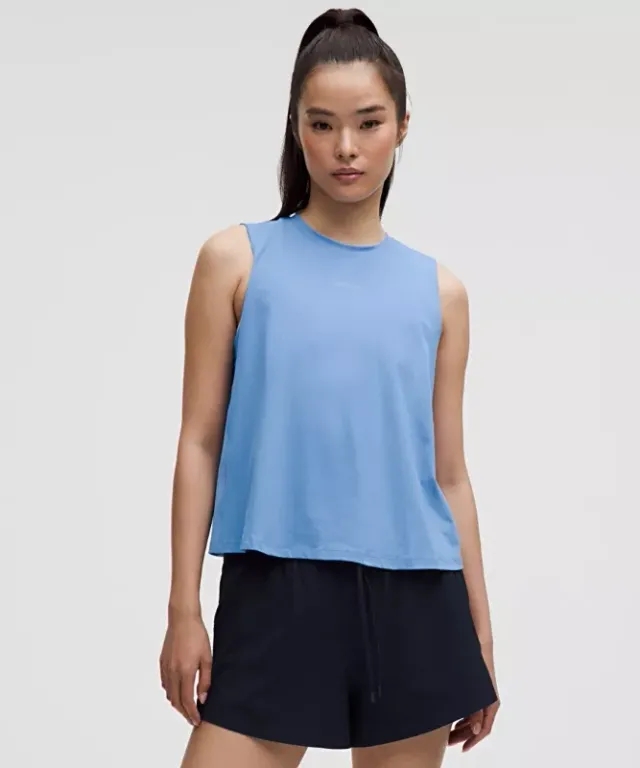 lululemon – Women's Pace Crush Cross-Back Graphic Tank Top – Color Blue – Size L