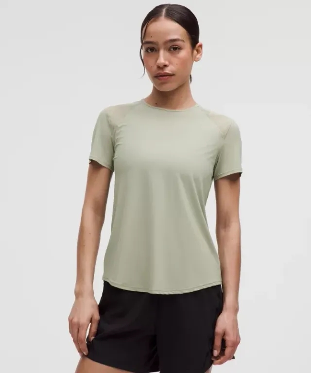 lululemon – Women's Sculpt Short-Sleeve Shirt – Color Green/Pastel – Size 0