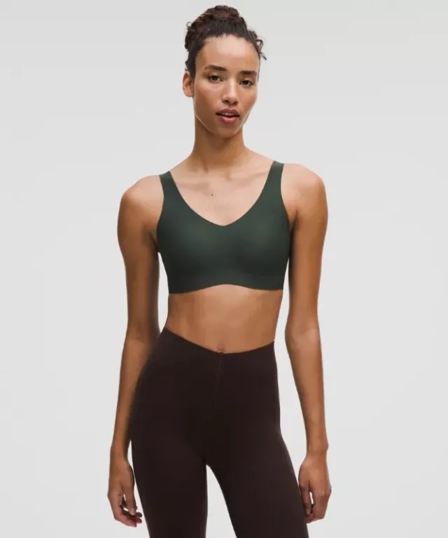 lululemon – Women's Glow Up Sports Bra Light Support, B/C Cup – Color Green – Size L