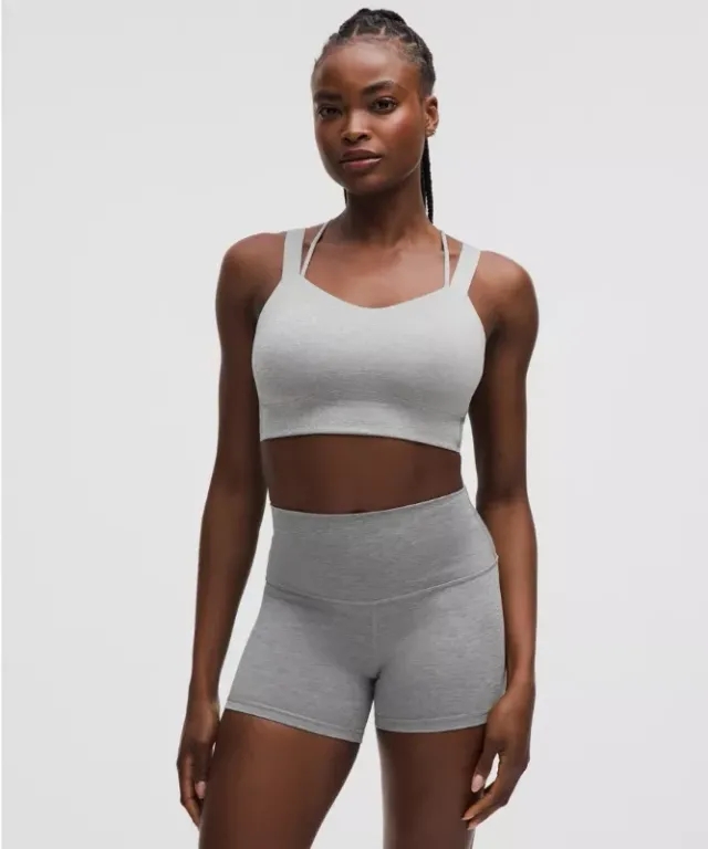lululemon – Women's Like a Cloud Longline Sports Bra Light Support, D/DD Cup – Color Grey – Size 10