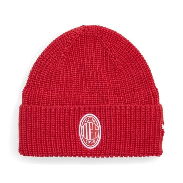PUMA AC Milan Essentials Beanie Hat, For All Time Red/White