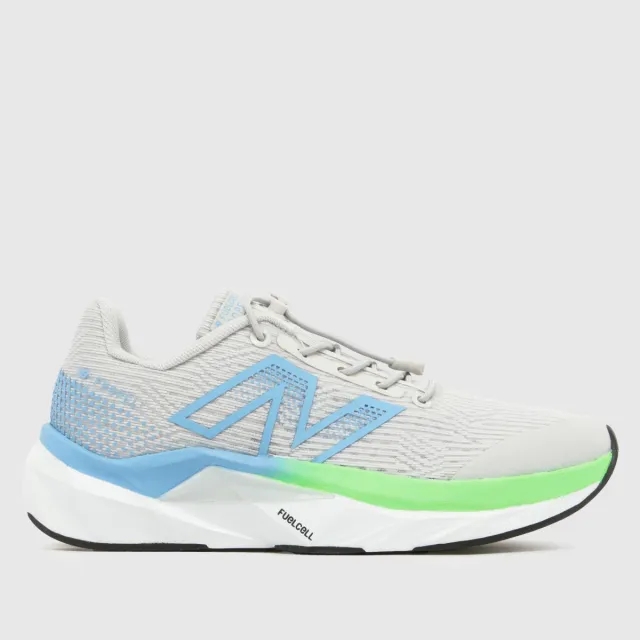 New Balance Kids' Bungee FuelCell Propel v5 in Grey/Blue/Green Synthetic