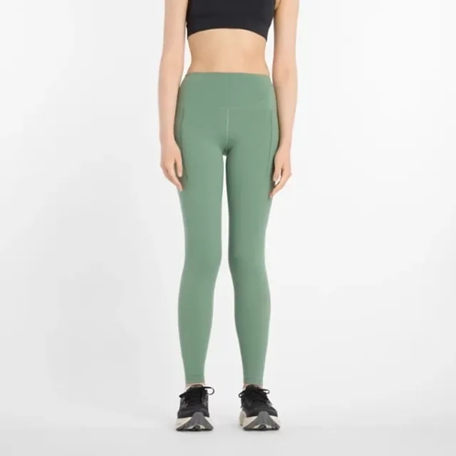 New Balance Women's NB Sleek Pocket High Rise Legging 27" in Green Poly Knit
