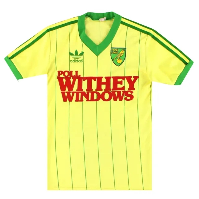 1983-84 Norwich adidas Home Shirt Y - Norwich City / Excellent / Youth