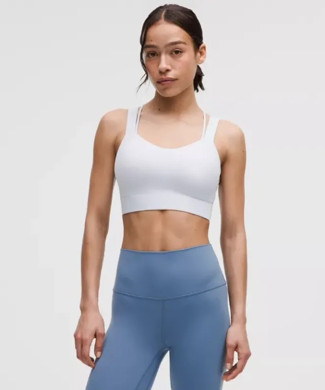 lululemon – Women's Like a Cloud Longline Sports Bra Light Support, D/DD Cup – Color Blue – Size 10