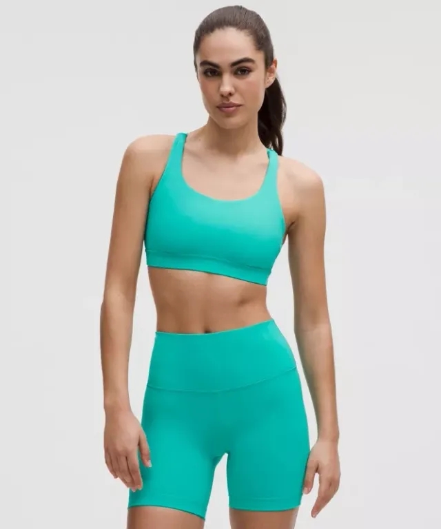 lululemon – Women's Energy Sports Bra Medium Support, B-D Cups – Color Printed – Size 10