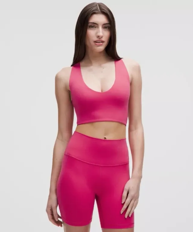 lululemon – Women's Bend This Scoop and Cross Sports Bra Light Support, A-C Cups – Color Pink – Size L/XL