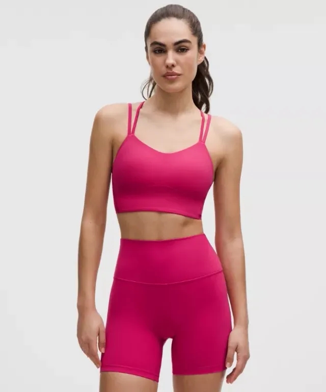 lululemon – Women's Like a Cloud Longline Sports Bra Light Support, B/C Cup – Color Pink – Size 10