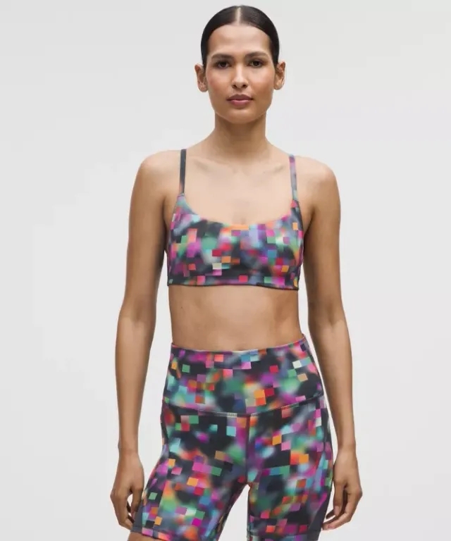 lululemon – Women's Wunder Train Strappy Racer Sports Bra Light Support, A/B Cup Pride – Color Blue – Size 10
