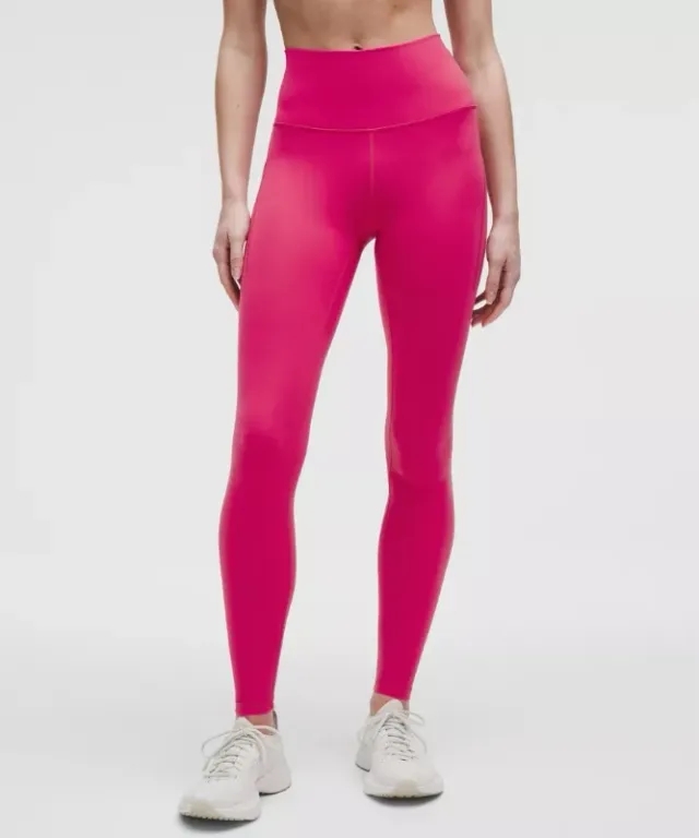 lululemon – Women's Wunder Train High-Rise Tight Leggings with Pockets – 28" – Color Pink – Size 0