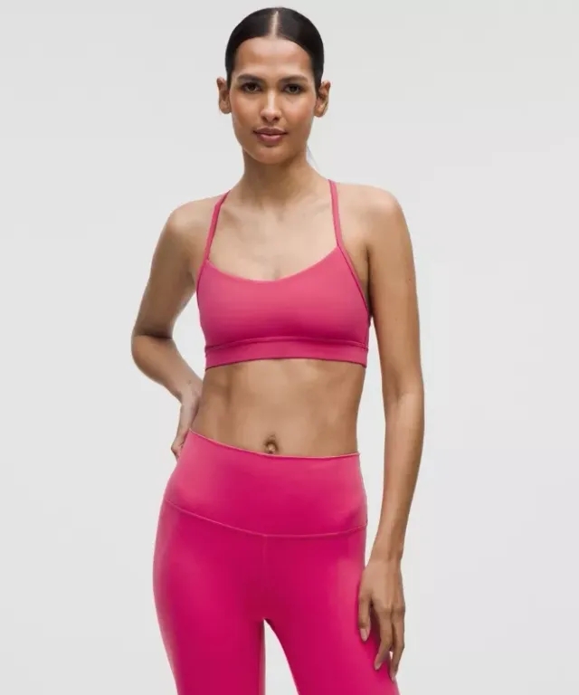 lululemon – Women's Flow Y Sports Bra Nulu Light Support, A-C Cups – Color Pink – Size 10