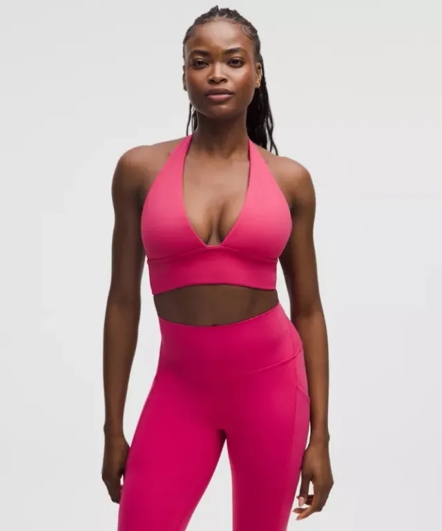 lululemon – Women's Align Halter Sports Bra Light Support, C/D Cup – Color Pink – Size 10