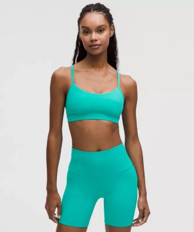 lululemon – Women's Flow Y Sports Bra Nulu Light Support, A-C Cups – Color Printed – Size 10