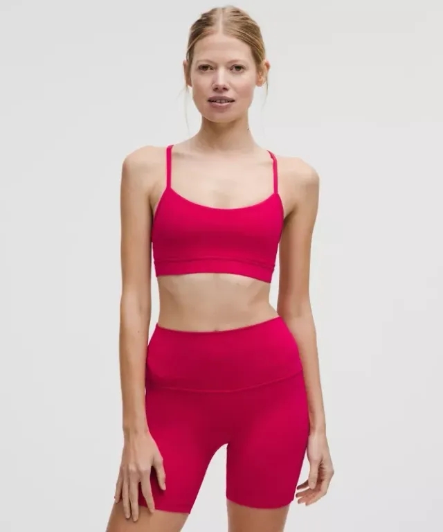 lululemon – Women's Flow Y Sports Bra Nulu Light Support, A-C Cups – Color Pink – Size 10