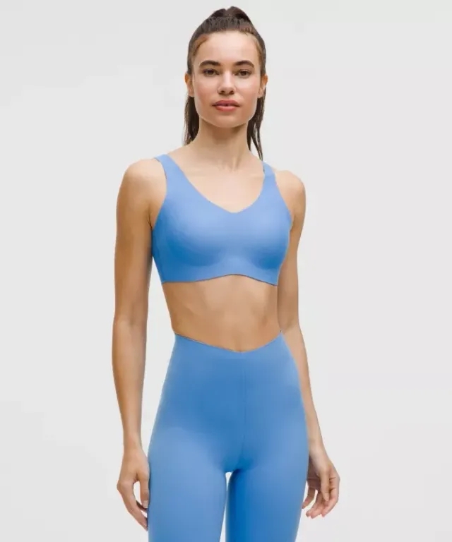 lululemon – Women's Glow Up Sports Bra Light Support, B/C Cup – Color Blue – Size L