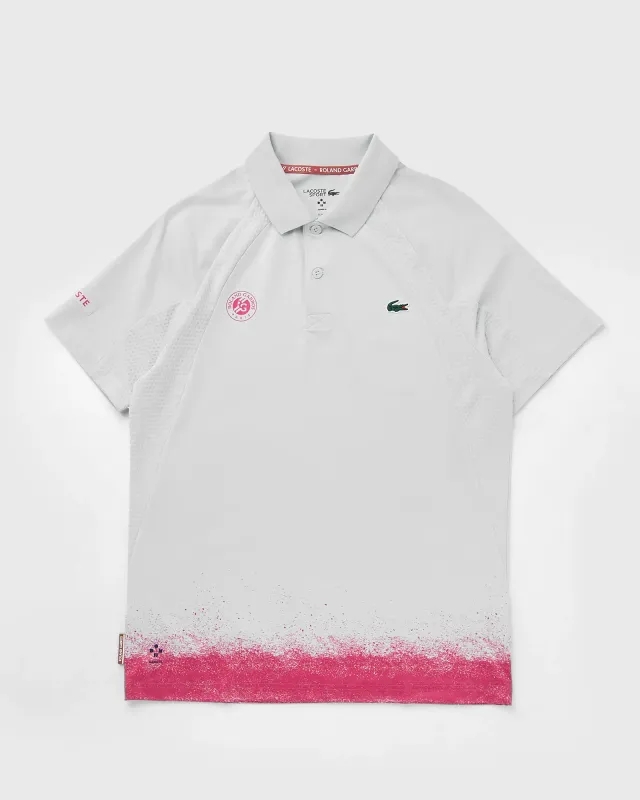 Lacoste Slim Fit Roland-Garros Edition Sport Polo Shirt - White / Pink