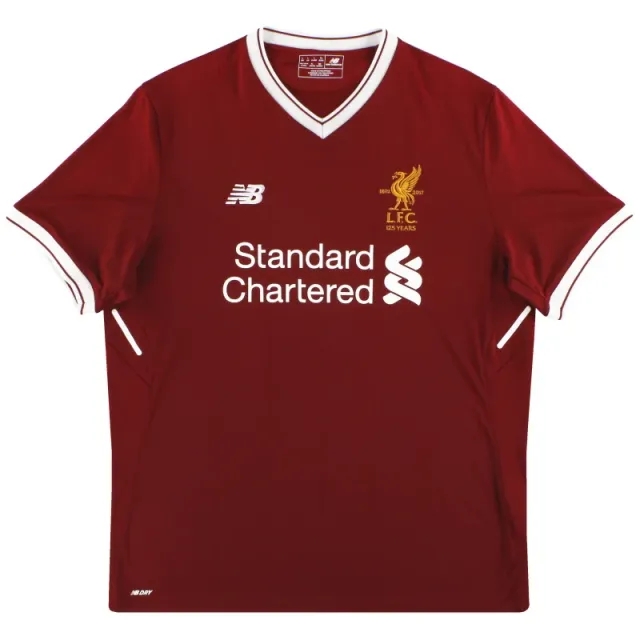 2017-18 Liverpool New Balance '125 Years' Home Shirt M - Liverpool / Excellent / Medium
