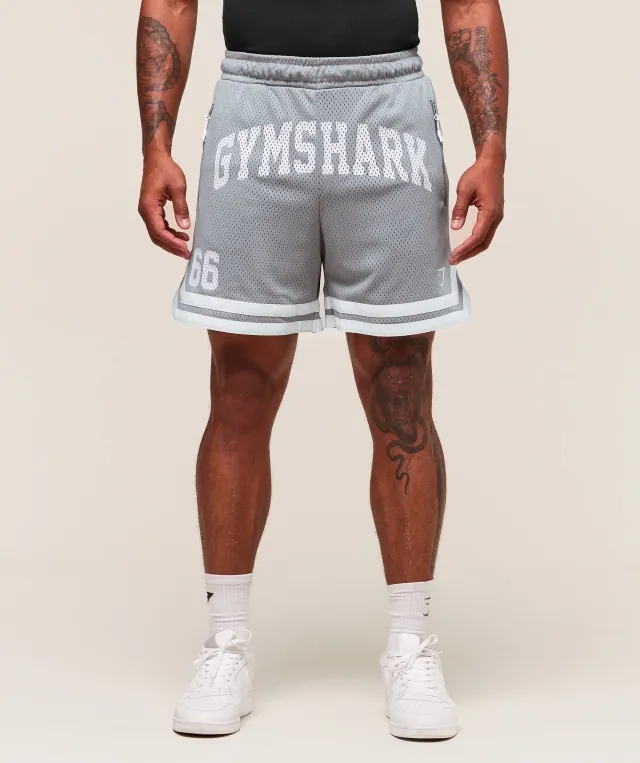  Varsity Mesh Shorts - Denim Grey
