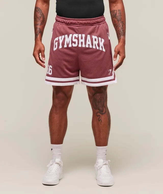  Varsity Mesh Shorts - Washed Berry Pink